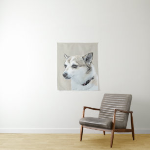 Norwegian Lundehund Painting - Original Dog Art Tapestry