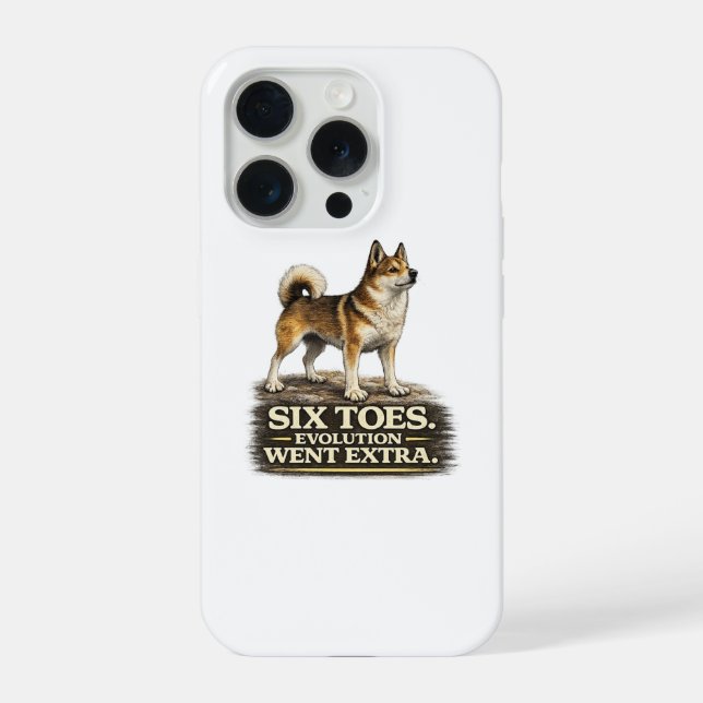 Norwegian Lundehund Shirt – Six Toes Evolution Wen iPhone Case (Back)