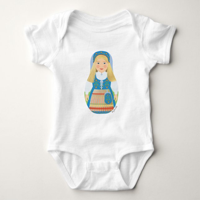Norwegian Matryoshka Baby Bodysuit (Front)