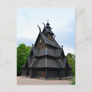 Norwegian Mediaeval Stave Church Postcard