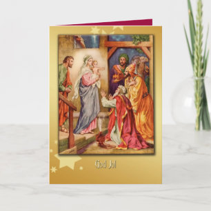 norwegian merry christmas nativity card