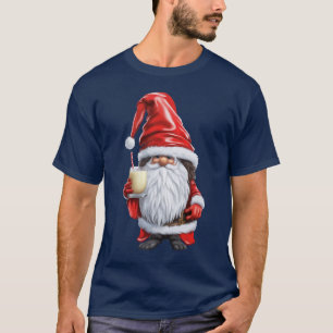 Norwegian Nisse Gnome Gonk Holding A Glass Of Egg T-Shirt