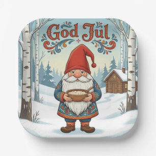Norwegian Nisse God Jul Christmas Paper Plates
