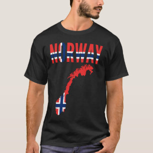Norwegian Nordic Norway Country Map Flag T-Shirt