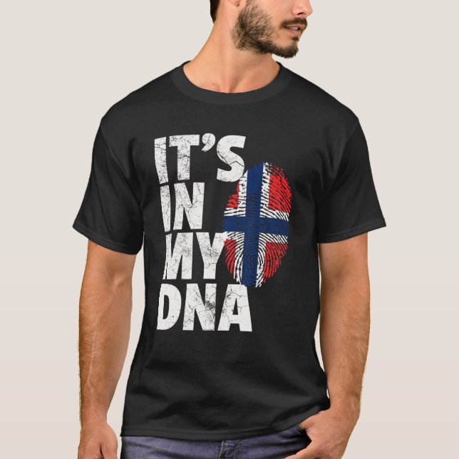 Norwegian Norway Flag IT's IN MY DNA Christmas Gif T-Shirt (Front)