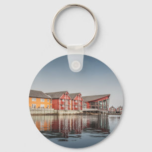 Norwegian Painted Houses Key Ring