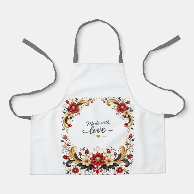Norwegian Rosemaling Apron for Women (Front)