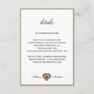 Norwegian Rosemaling Heart   Details Enclosure Card