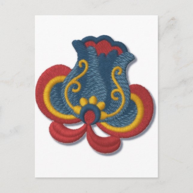 Norwegian Rosemaling Tulip Postcard (Front)