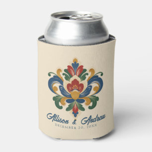 Norwegian Rosemaling Wedding  Can Cooler