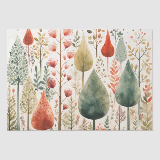 Norwegian, Scandi Trees Decoupage Tissue Paper (Front)