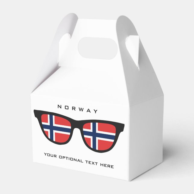 Norwegian Shades custom text & colour favour box (Front Side)