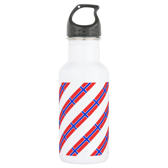 Norwegian stripes flag 532 ml water bottle (Front)