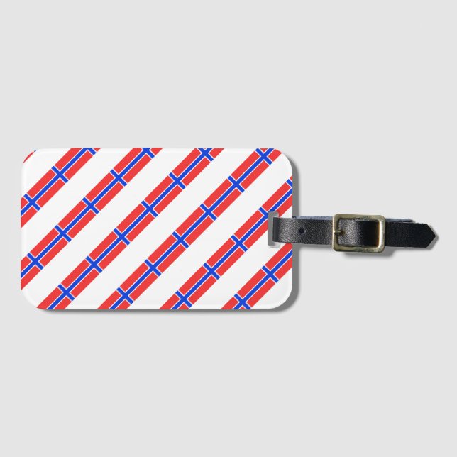 Norwegian stripes flag luggage tag (Front Horizontal)