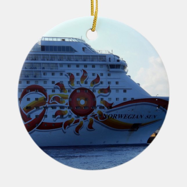Norwegian Sun Ceramic Tree Decoration (Front)