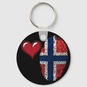 Norwegian touch fingerprint flag key ring