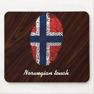 Norwegian touch fingerprint flag mouse pad