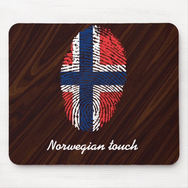 Norwegian touch fingerprint flag mouse pad (Front)