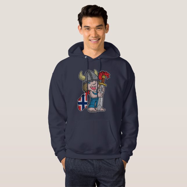 Norwegian Troll Norway Flag Hoodie (Front Full)