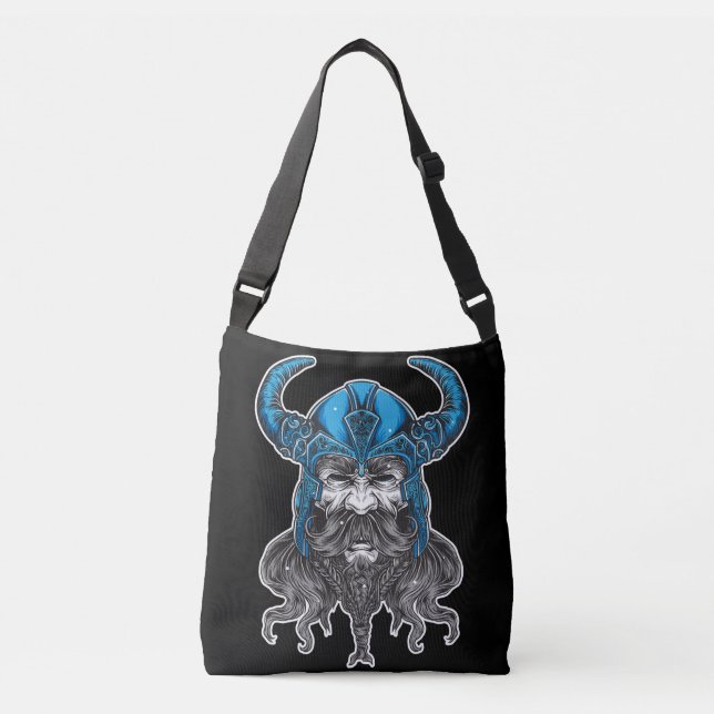 Norwegian Viking Illustration Art Crossbody Bag (Front)