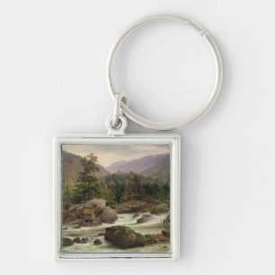 Norwegian Waterfall, 1840 Key Ring