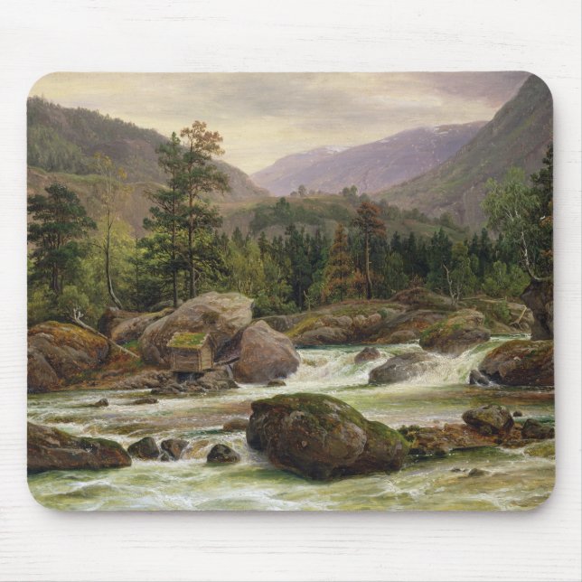 Norwegian Waterfall, 1840 Mouse Pad (Front)