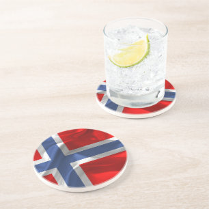 Norwegian waving flag coaster