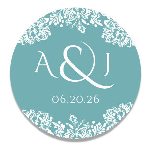 Norwich Classic Wedding Monogram Round Sticker
