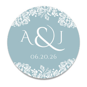 Norwich Classic Wedding Monogram Round Sticker