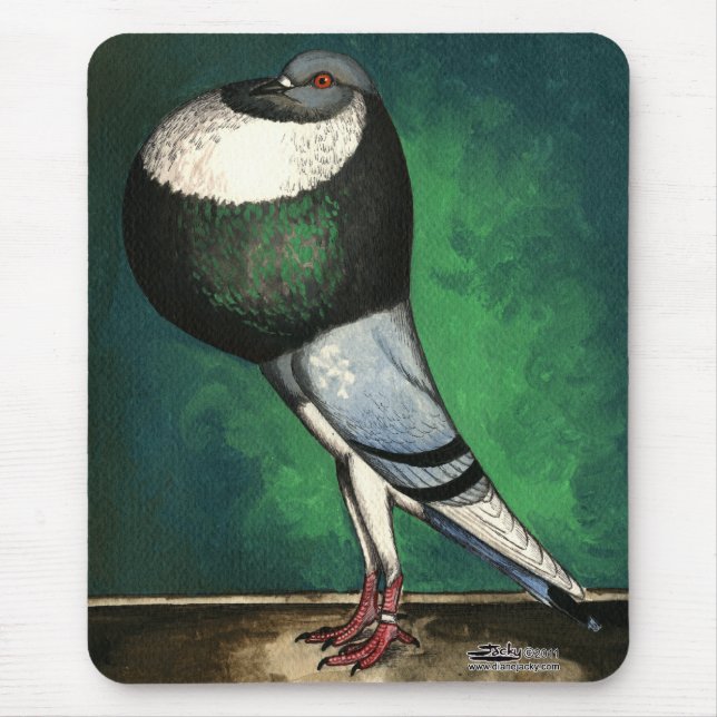 Norwich Cropper Blue Pied Mouse Pad (Front)
