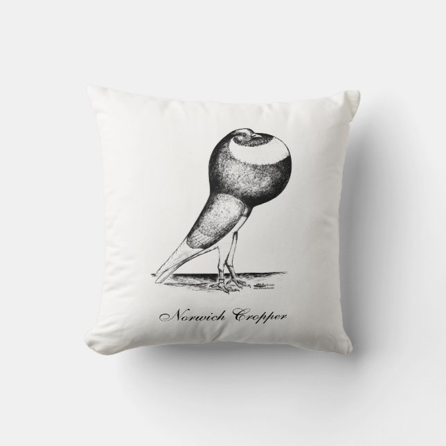Norwich Cropper Pigeon 1980 Cushion (Front)