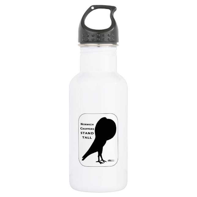 Norwich Cropper Pigeons Stand Tall 532 Ml Water Bottle (Front)
