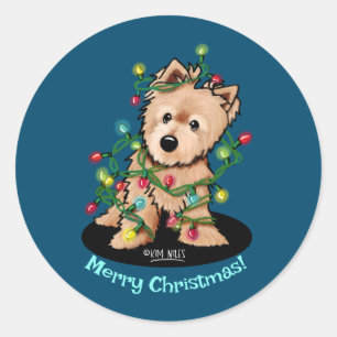 Norwich Terrier Christmas Sticker