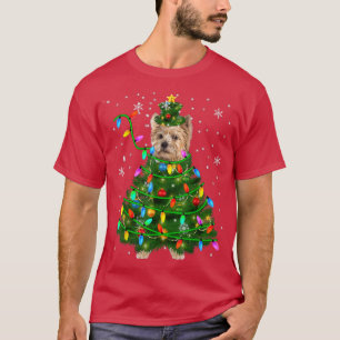 Norwich Terrier Christmas Tree Xmas Lights Dog Lov T-Shirt