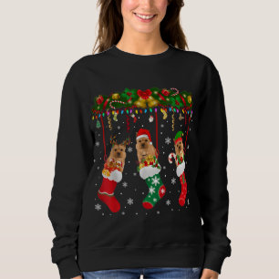 Norwich Terrier In Sock Xmas Reindeer Santa ELF Do Sweatshirt