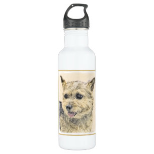 Norwich Terrier Painting - Cute Original Dog Art 710 Ml Water Bottle