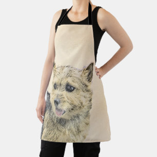 Norwich Terrier Painting - Cute Original Dog Art Apron