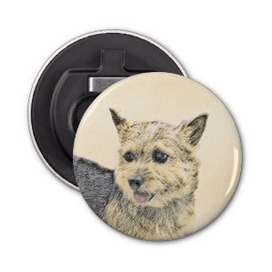 Norwich Terrier Painting - Cute Original Dog Art Bottle Opener