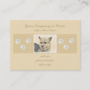 Norwich Terrier Painting - Cute Original Dog Art Business Card