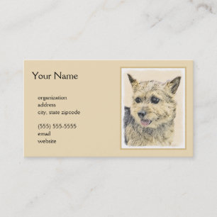 Norwich Terrier Painting - Cute Original Dog Art Business Card