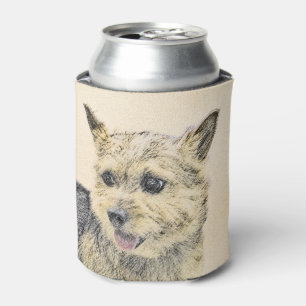 Norwich Terrier Painting - Cute Original Dog Art Can Cooler