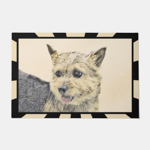 Norwich Terrier Painting - Cute Original Dog Art Doormat