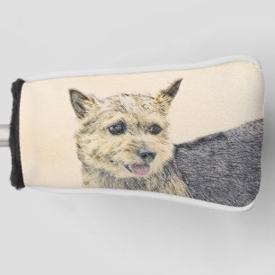 Norwich Terrier Painting - Cute Original Dog Art Golf Head Cover