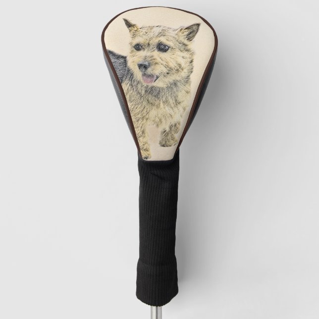 Norwich Terrier Painting - Cute Original Dog Art Golf Head Cover (Front)