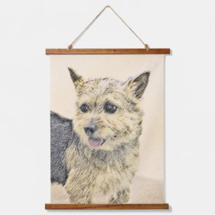 Norwich Terrier Painting - Cute Original Dog Art Hanging Tapestry