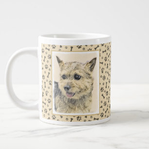 Norwich Terrier Painting - Cute Original Dog Art Large Coffee Mug
