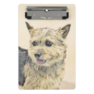 Norwich Terrier Painting - Cute Original Dog Art Mini Clipboard