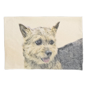 Norwich Terrier Painting - Cute Original Dog Art Pillowcase