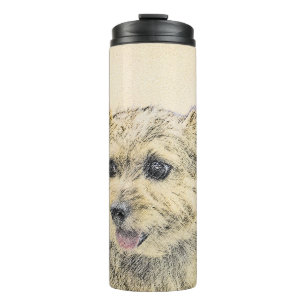Norwich Terrier Painting - Cute Original Dog Art Thermal Tumbler