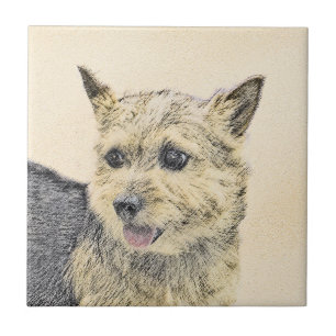 Norwich Terrier Painting - Cute Original Dog Art Tile